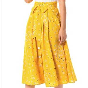 eShakti Print Crepe Paperbag Waist Skirt